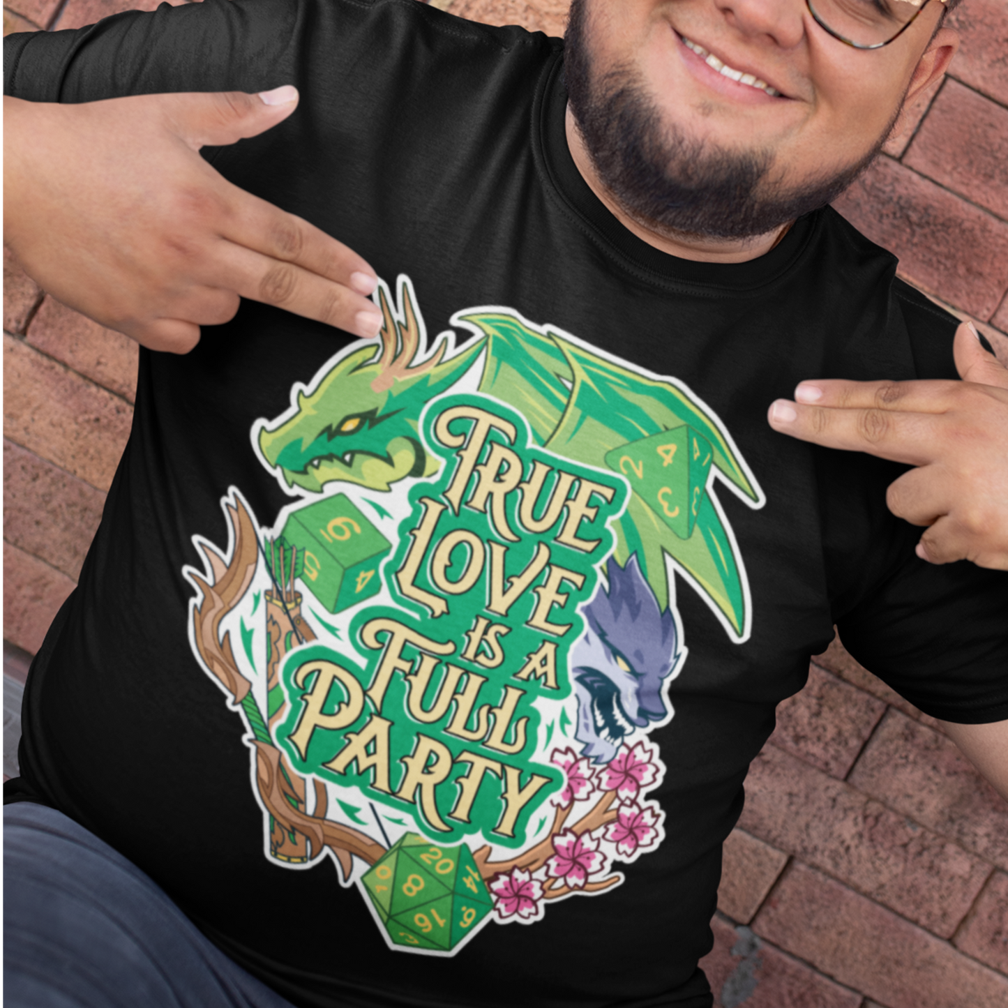True Love is a Full Party Tee - Green