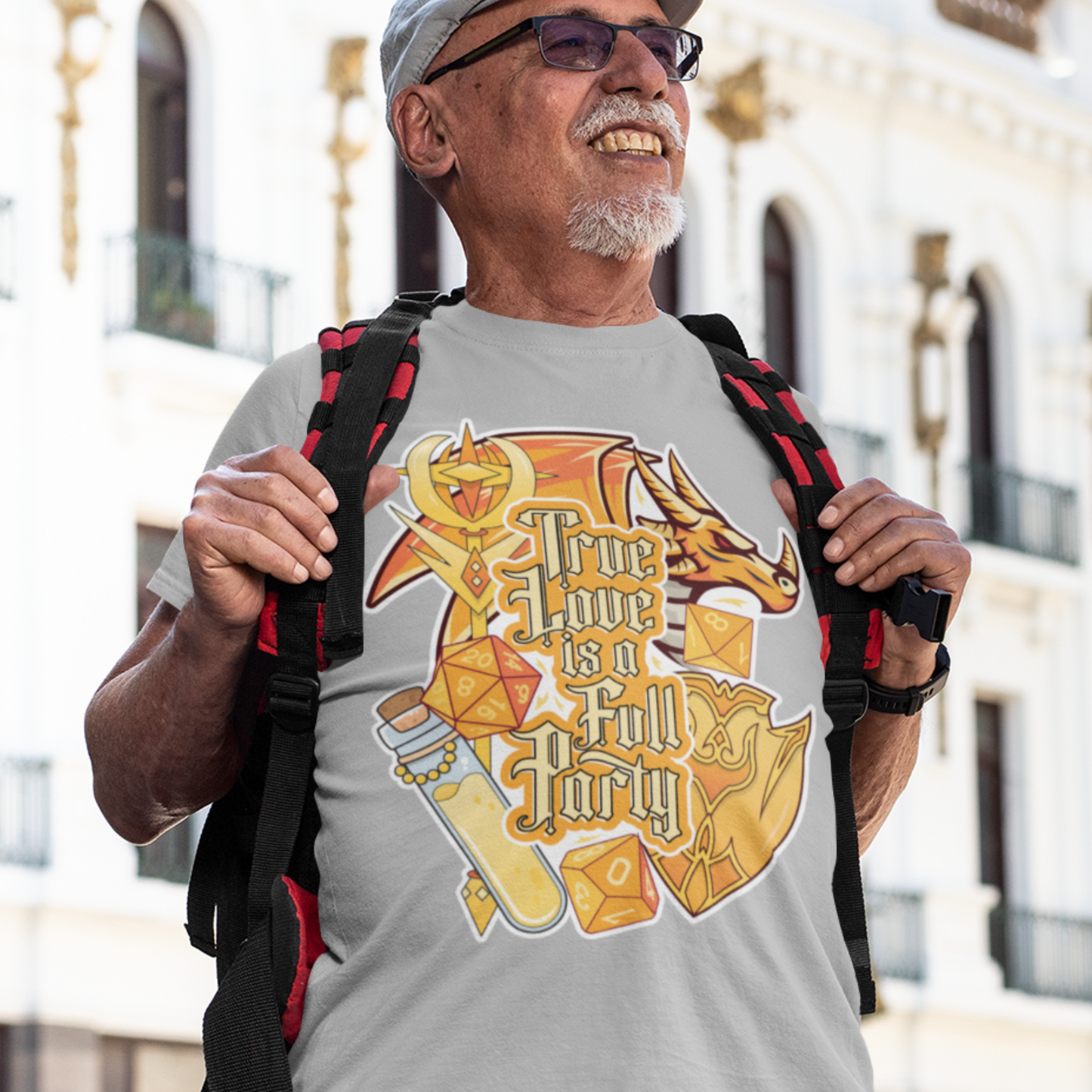 True Love is a Full Party Tee - White/Gold