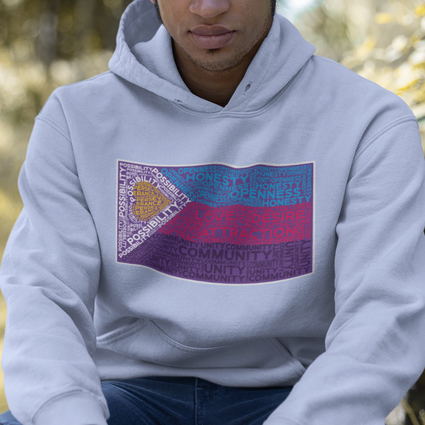 Polyamory Pride Flag Word Art Hoodie