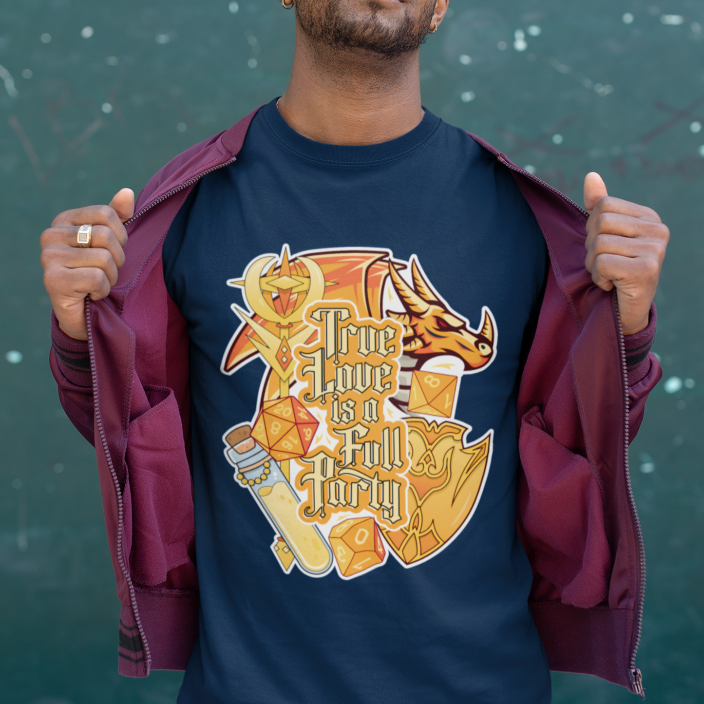 True Love is a Full Party Tee - White/Gold