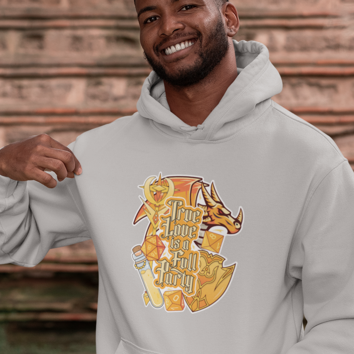 True Love is a Full Party Hoodie - White/Gold