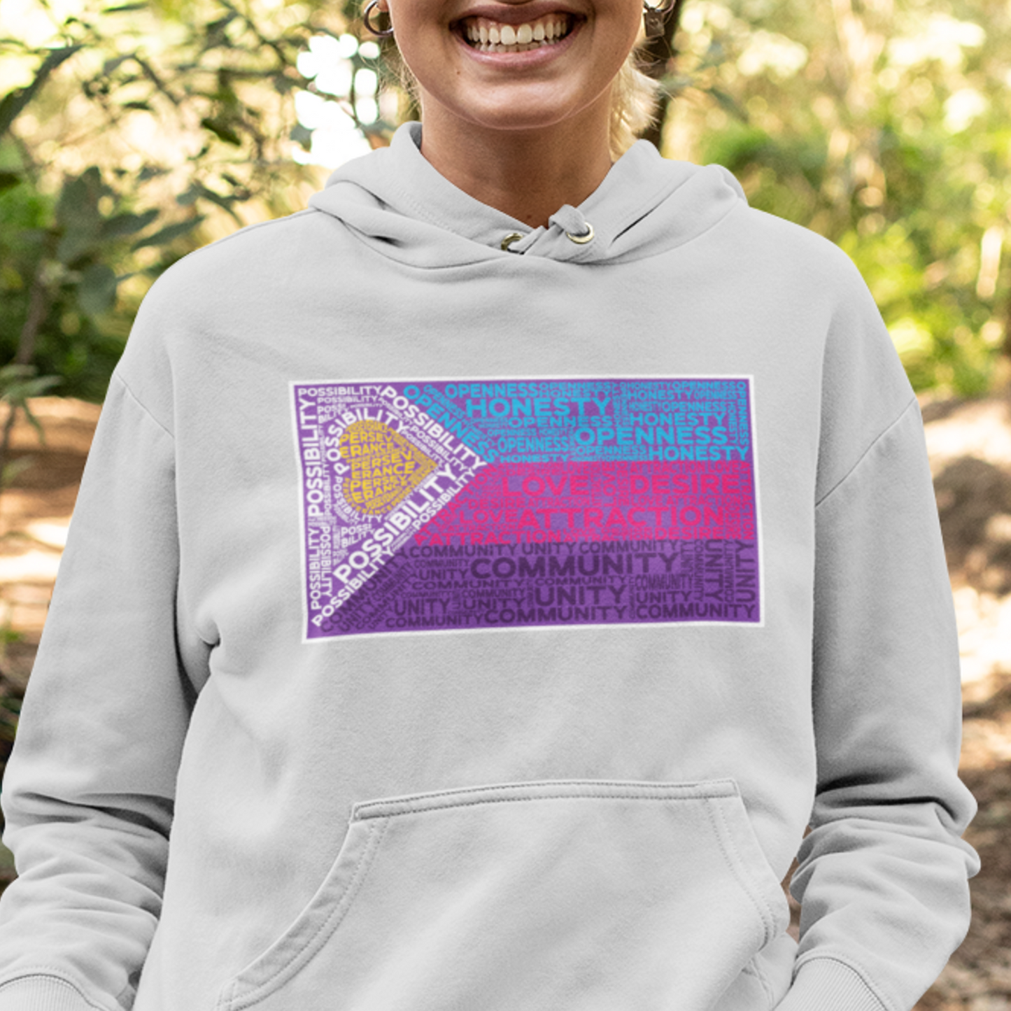 Polyamory Pride Flag Word Art Hoodie