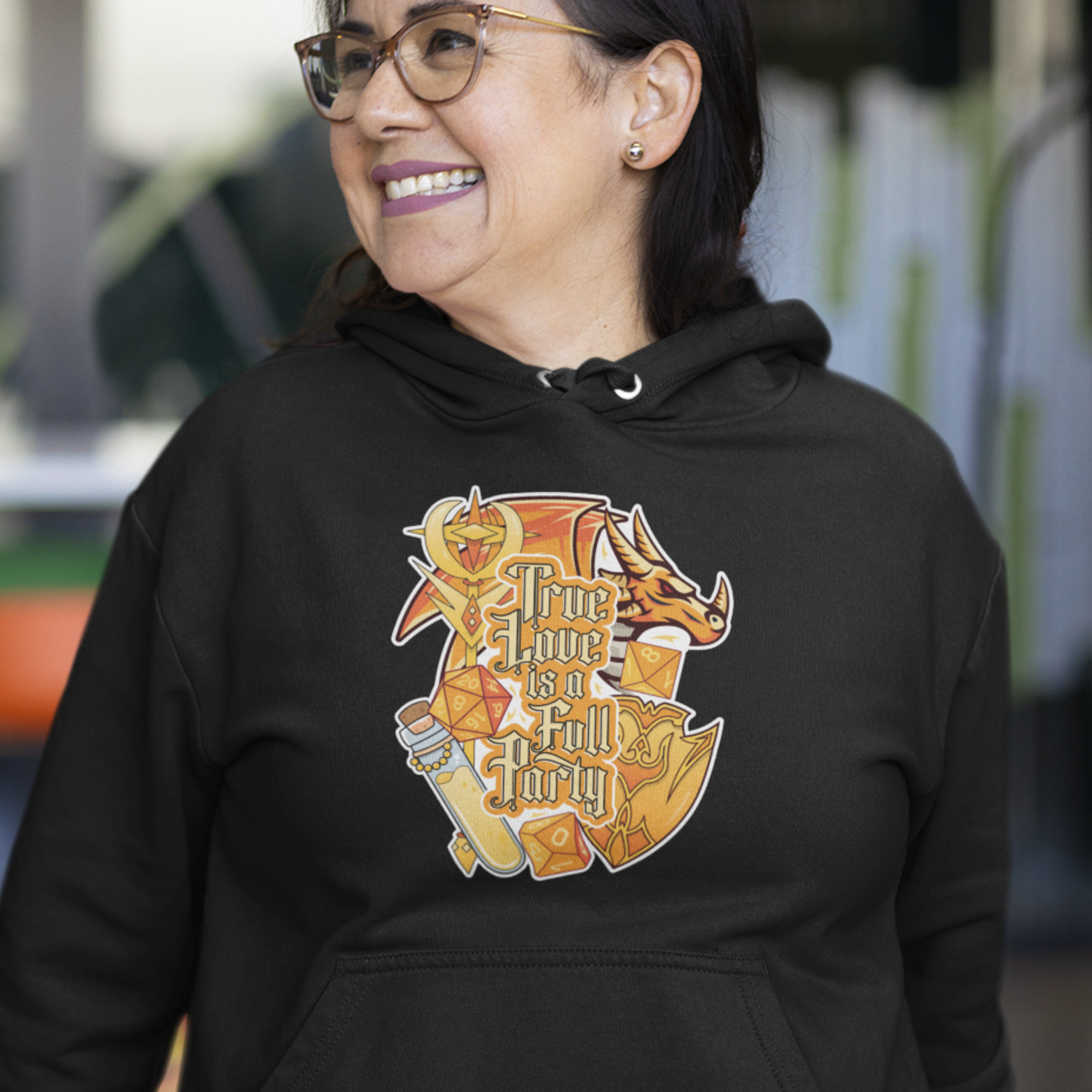 True Love is a Full Party Hoodie - White/Gold