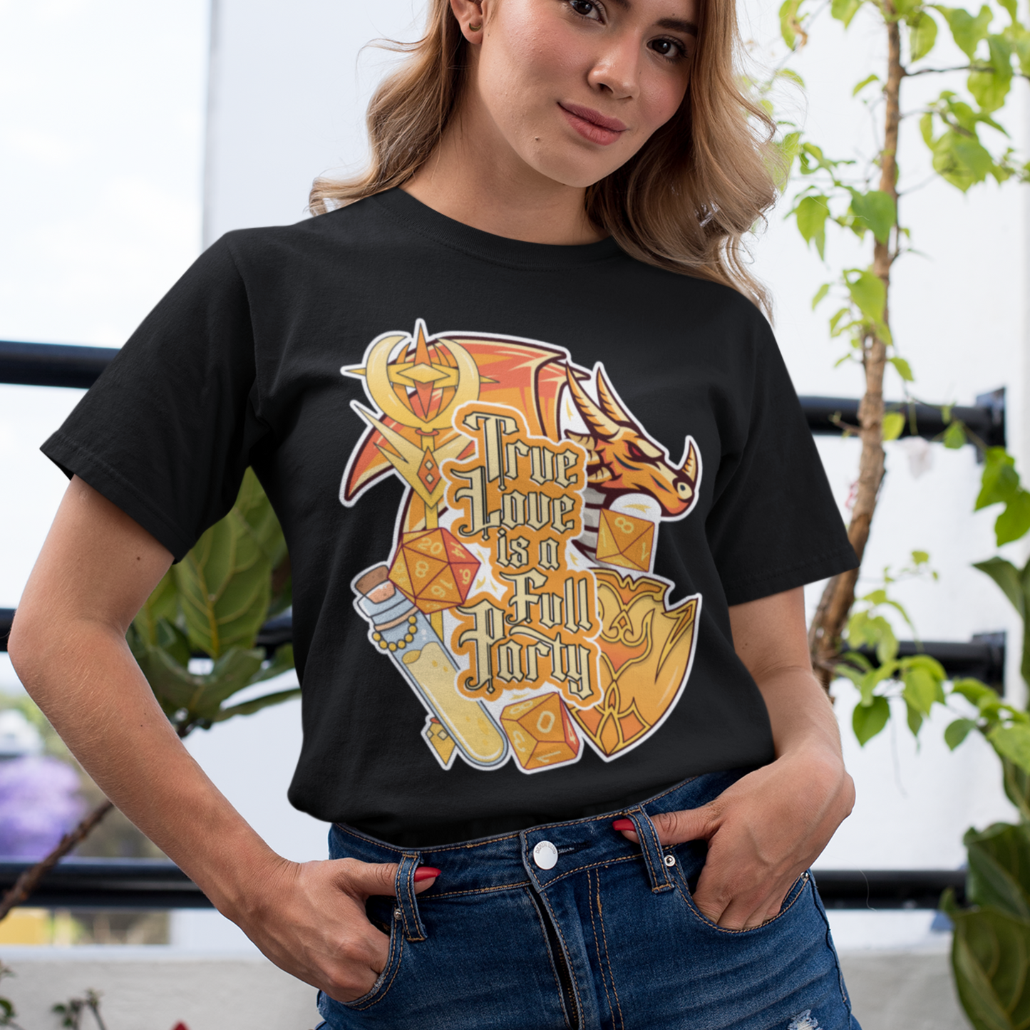 True Love is a Full Party Tee - White/Gold