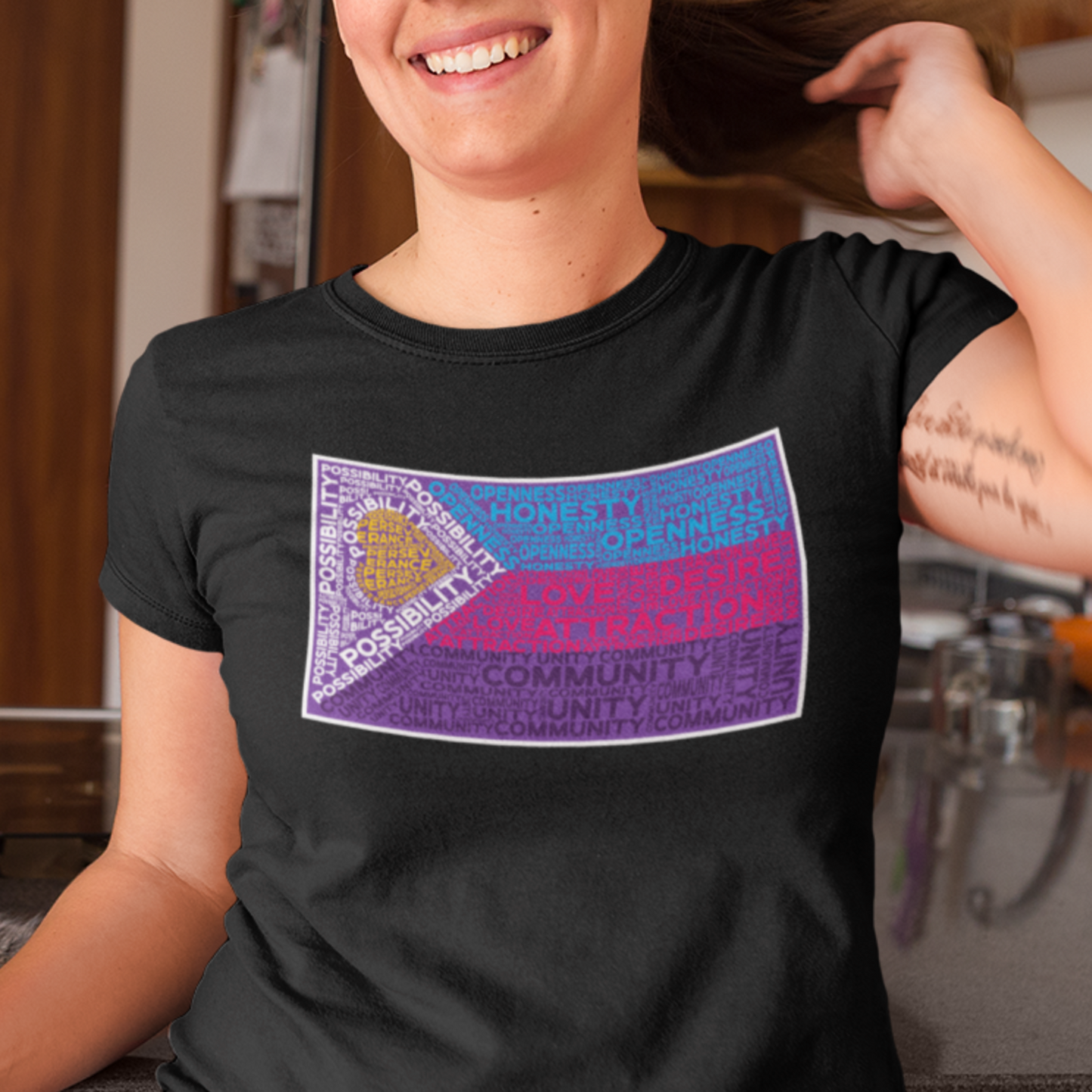 Polyamory Pride Flag Word Art Tee