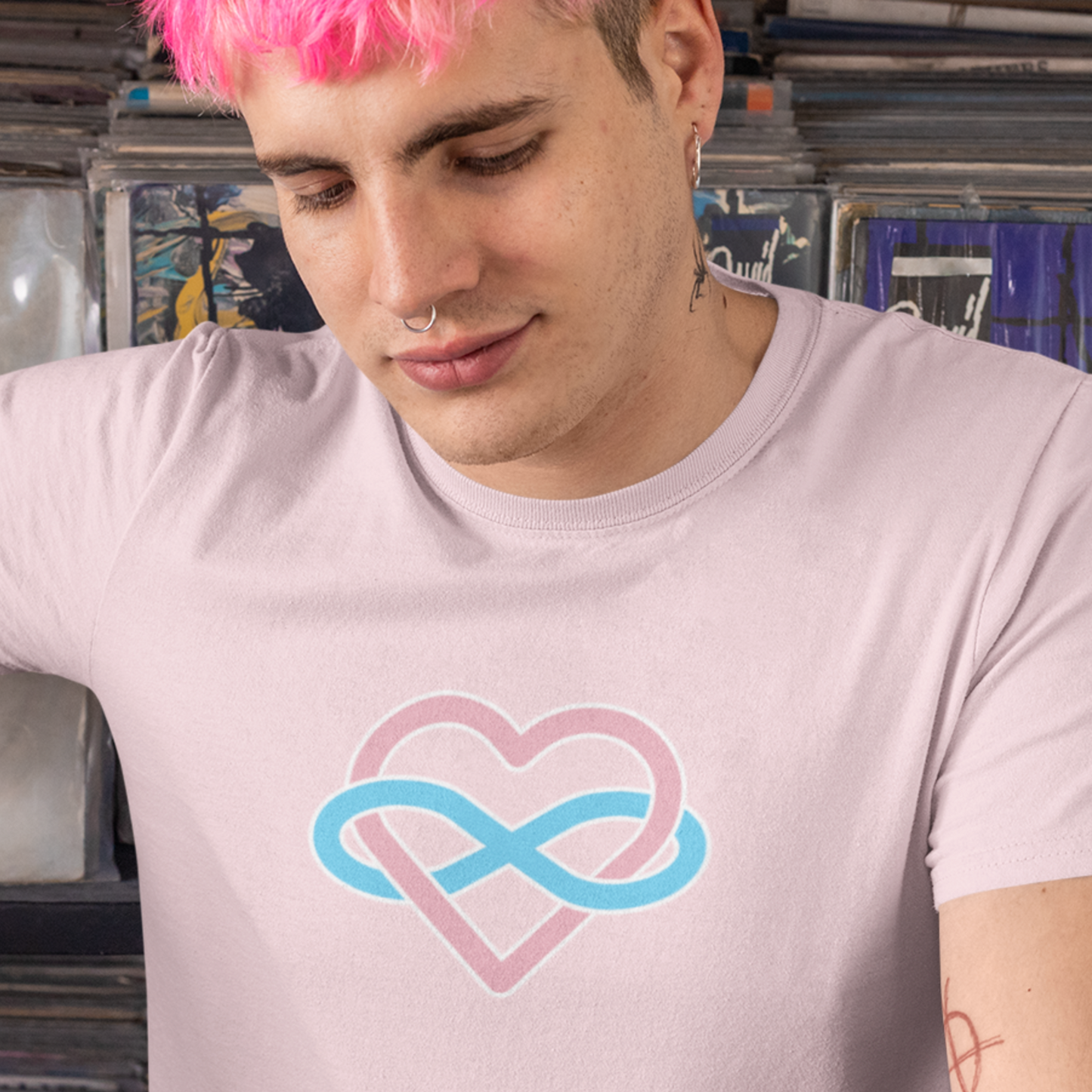 Transgender Infinity Heart Polyamory Tee