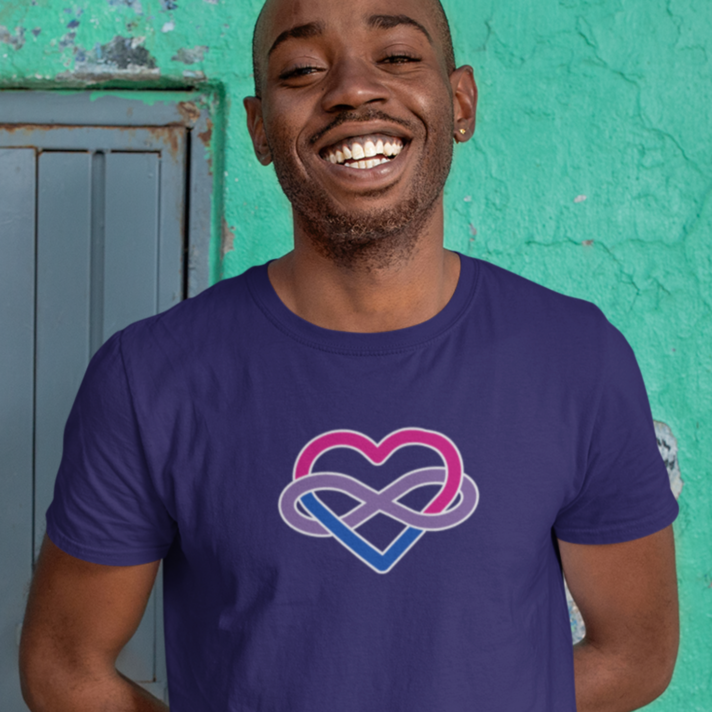 Bisexual Infinity Heart Polyamory Tee