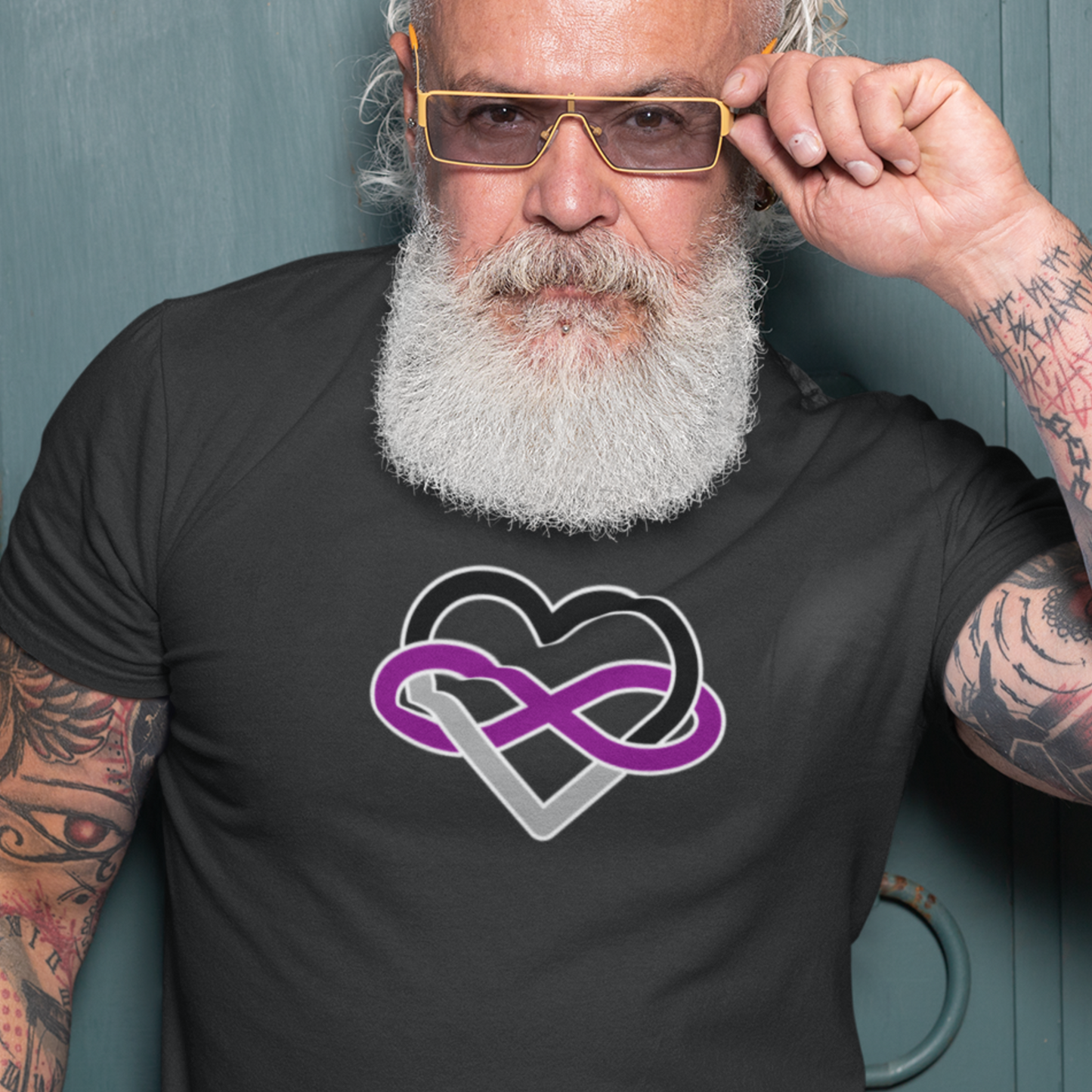 Asexual Infinity Heart Polyamory Tee