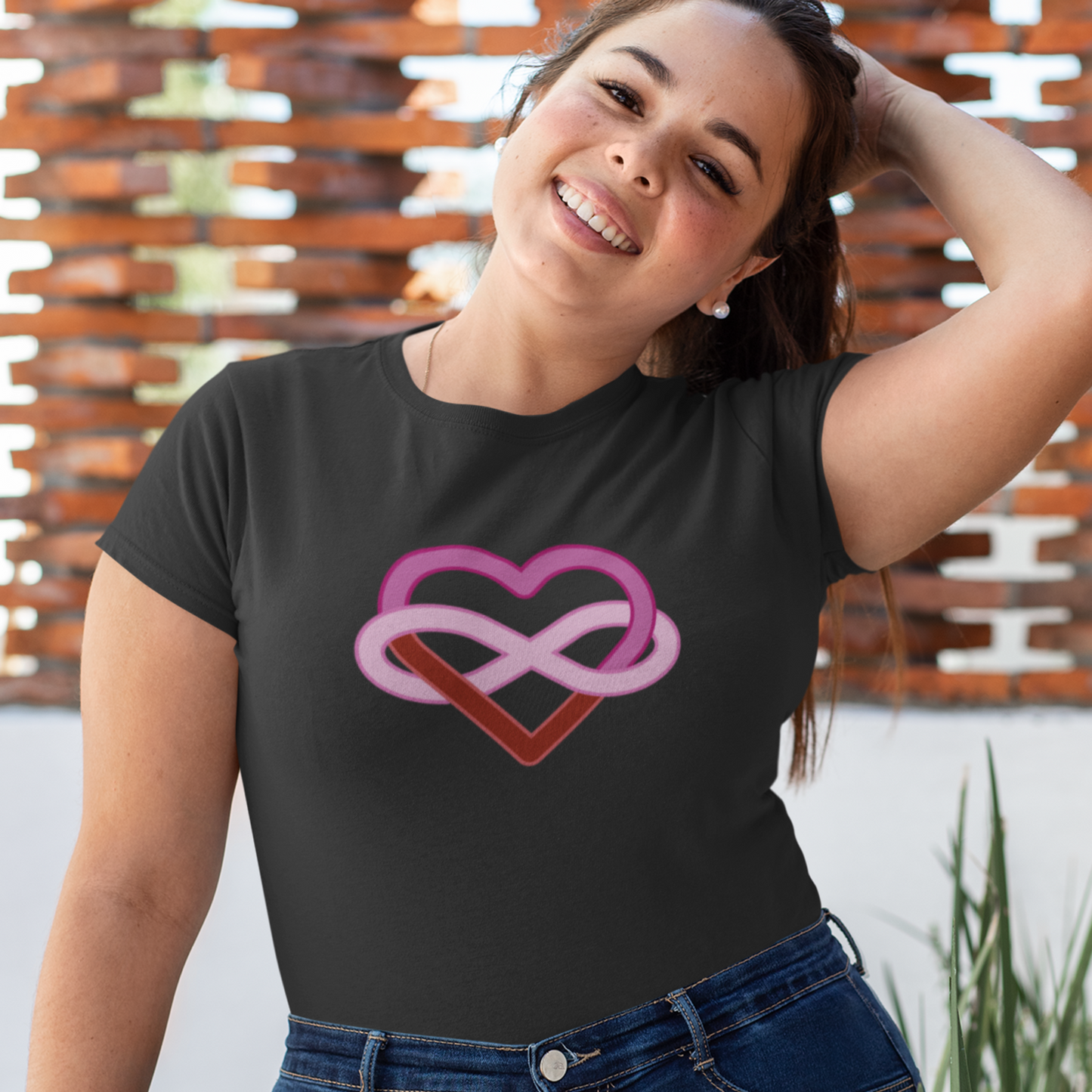 Lesbian Infinity Heart Polyamory Tee