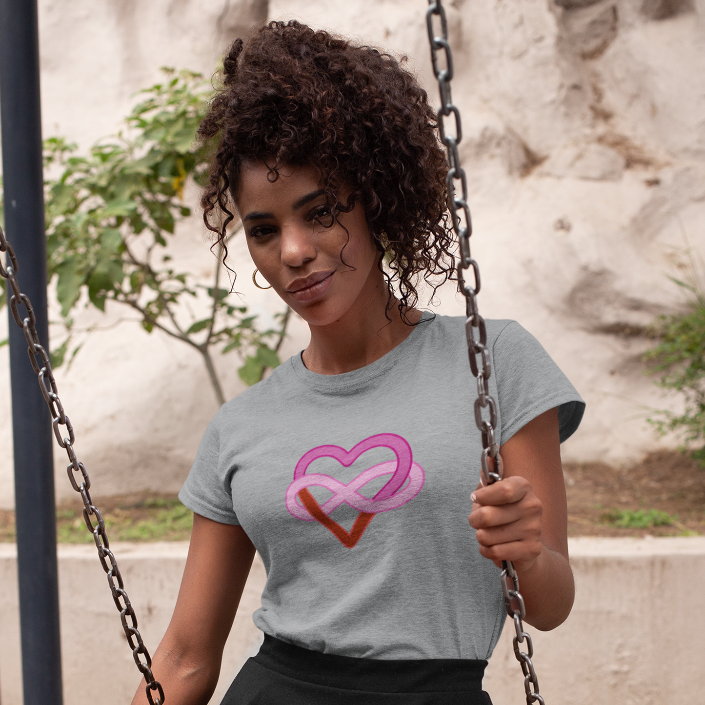 Lesbian Infinity Heart Polyamory Tee