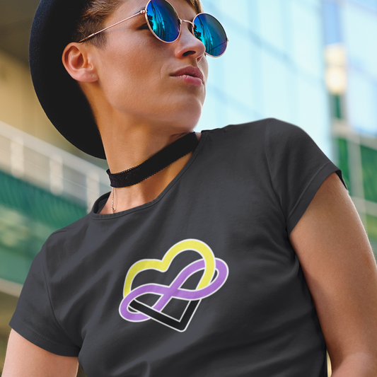 Nonbinary Infinity Heart Polyamory Tee