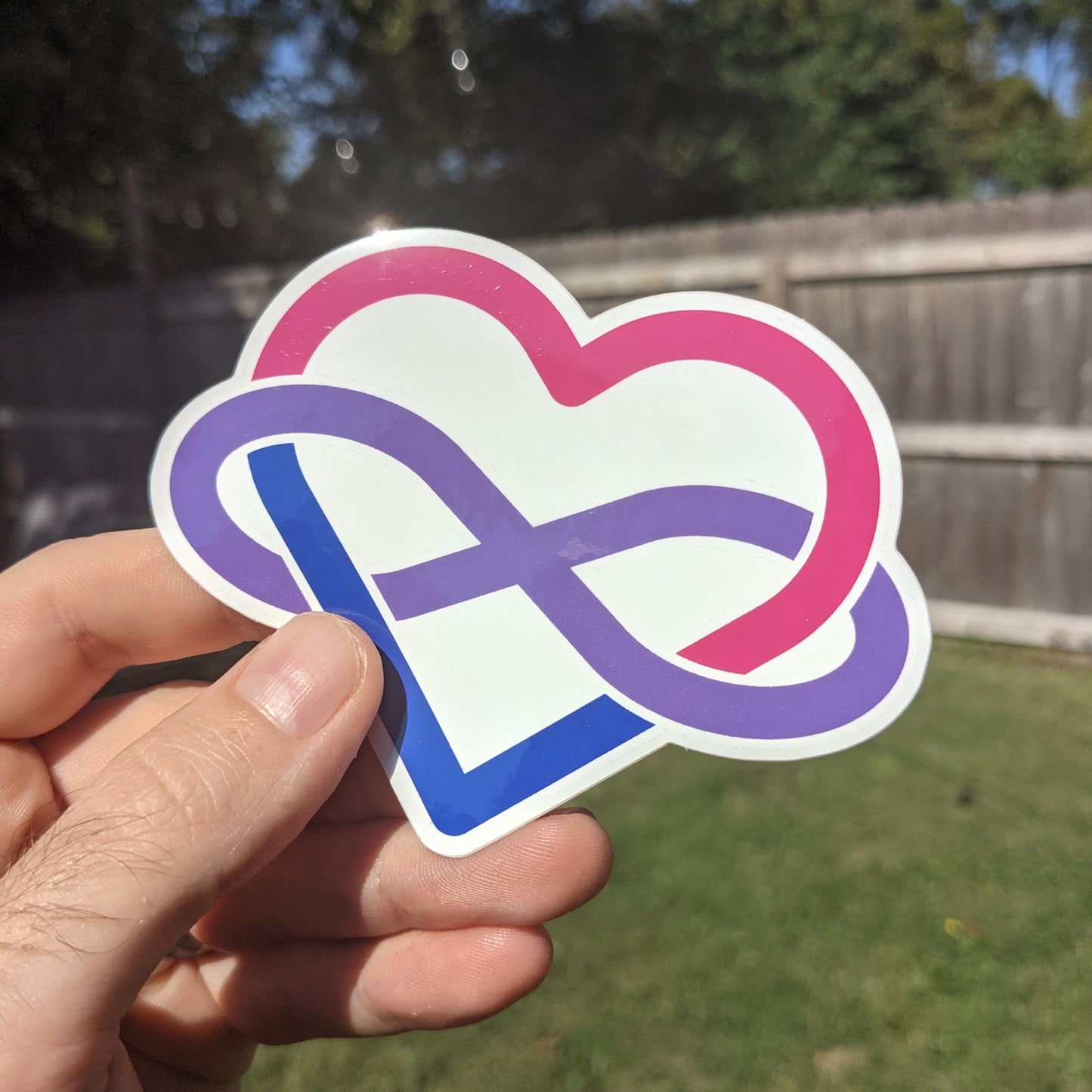 Bisexual Polyamory Infinity Heart Vinyl Sticker