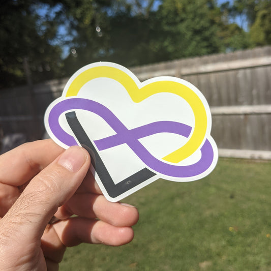 Nonbinary Polyamory Infinity Heart Vinyl Sticker