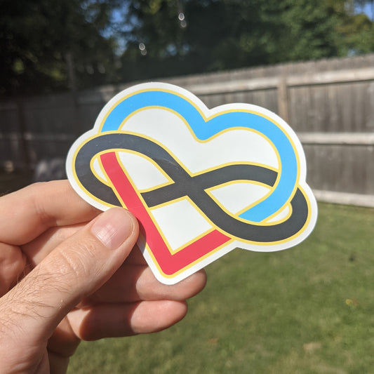 Polyamory Infinity Heart Vinyl Sticker